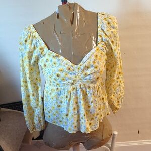 Old Navy Yellow Floral Blouse